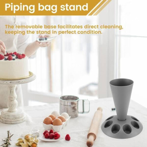 Icing Bag Holder 8 Nozzle Slots Plastic Icing Bag Stand For Cake Decoration Set A 1