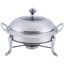 Hotpot Stainless Steel Set 22cm Shabu Pot With Tempered Glass Lid Silver Stockpot Buffet Warmer