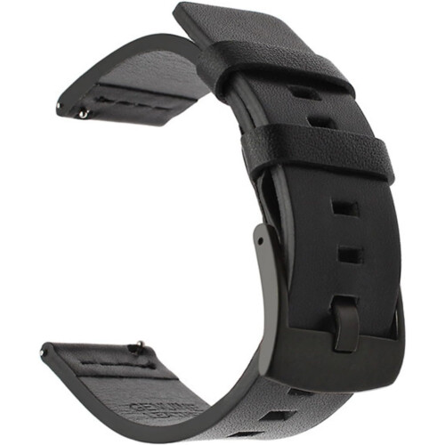 Leather Replacement Strap Compatible with Gear S3 24mm Black Leather Watch Band For Men 1