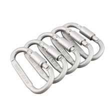 Karabijnhaak van aluminiumlegering met schroefsluiting, multifunctionele bevestiging voor outdooruitrusting, veilige kliksluiting voor wandelen en