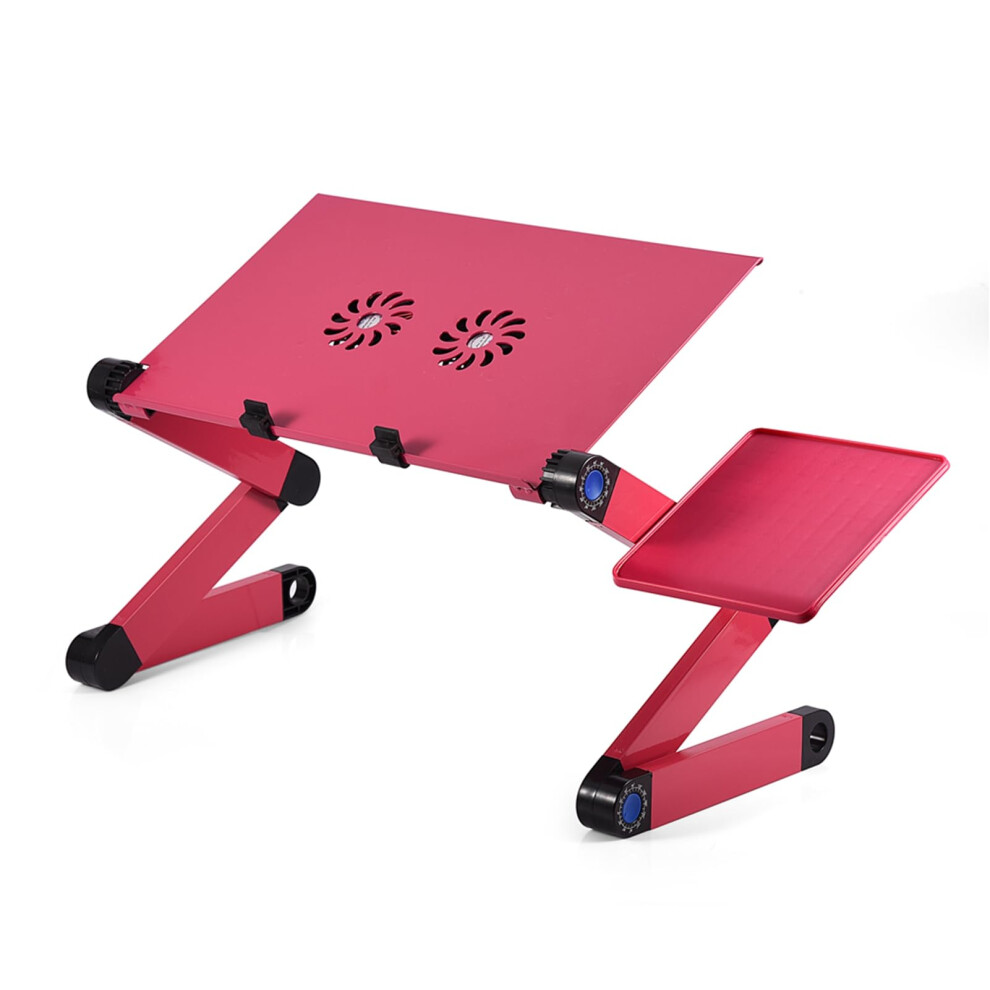 Laptop Stand With Fan, 360 Adjustable Foldable Laptop Desk With Cooling Fan (, Rose Red) Black/Red 9001264294502