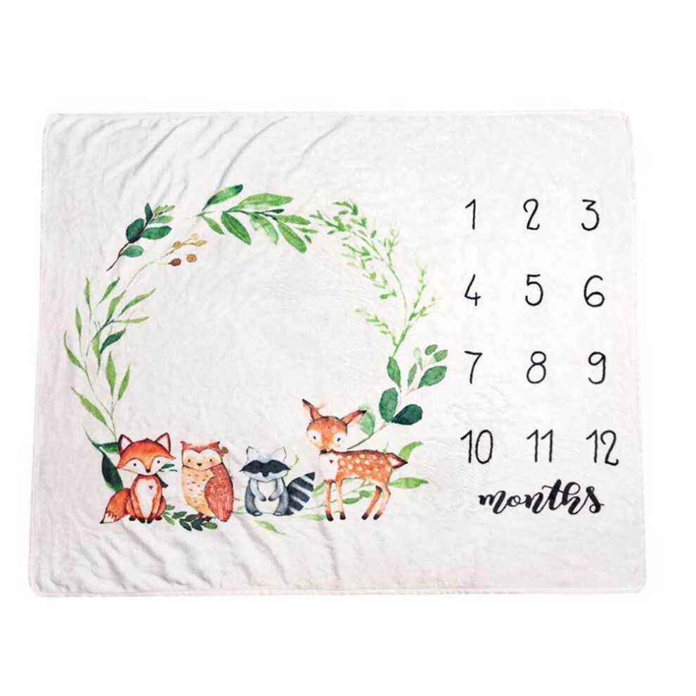 Flannel Milestone Blanket for Newborns 112 Months Photo Blanket 75*100cm