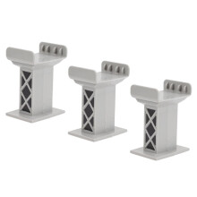 Set of 3 Railway Track Piers for Bridge, Train Model Railroad, Toy Train Bridge, Plastic Grey Playpen.