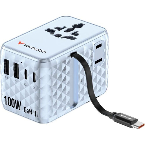 VERBATIM ADAPTATEUR REIS 100W BLAUW