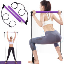 Bandaí Friotaíochta le Tacar Barra Pilates Iniompartha, Strapaí Inchoigeartaithe Dearadh Éadrom Láimhseálacha Neamhshleamhnacha Ábhair atá