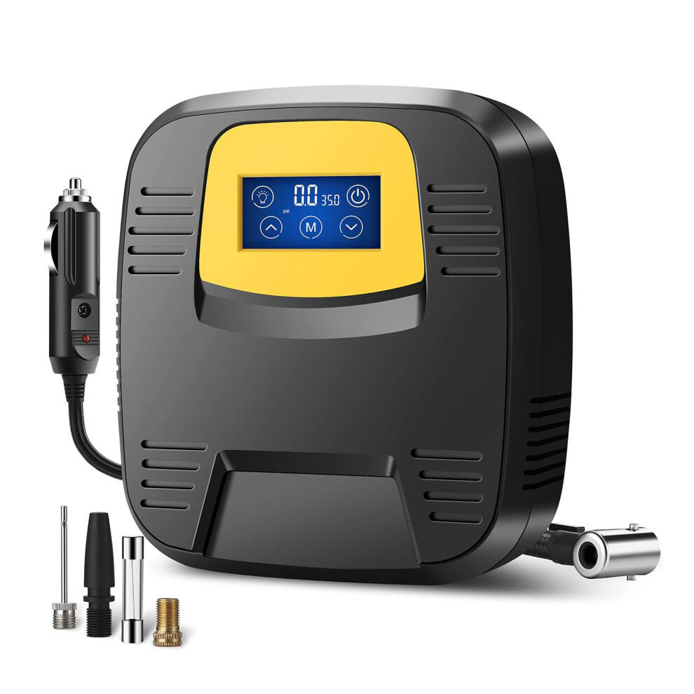 Portable Tire Inflator Air Compressor Pump For Car Tires With Digital Tire Pressure Gauge 120Psi Portable Air Compressor For Car Tires In Hose Storage 9001264297534