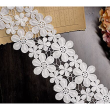 Lace Trim 10CM Wide White Cotton Embroidery Floral Lace Ribbon Fringe For Skirts Sewing DIY Clothing