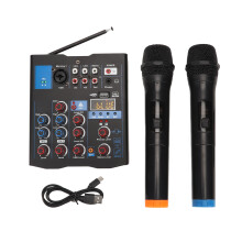 Mesa de mixagem de áudio com alimentação fantasma de 48V, interface digital USB, Bluetooth e MP3, recursos multicanal para performances ao vivo e