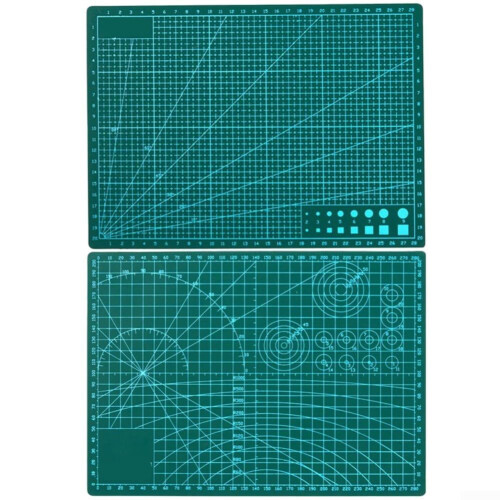 Double Sided Cutting Mat A4 Green With Clear Scale Markings For Accurate Cuts