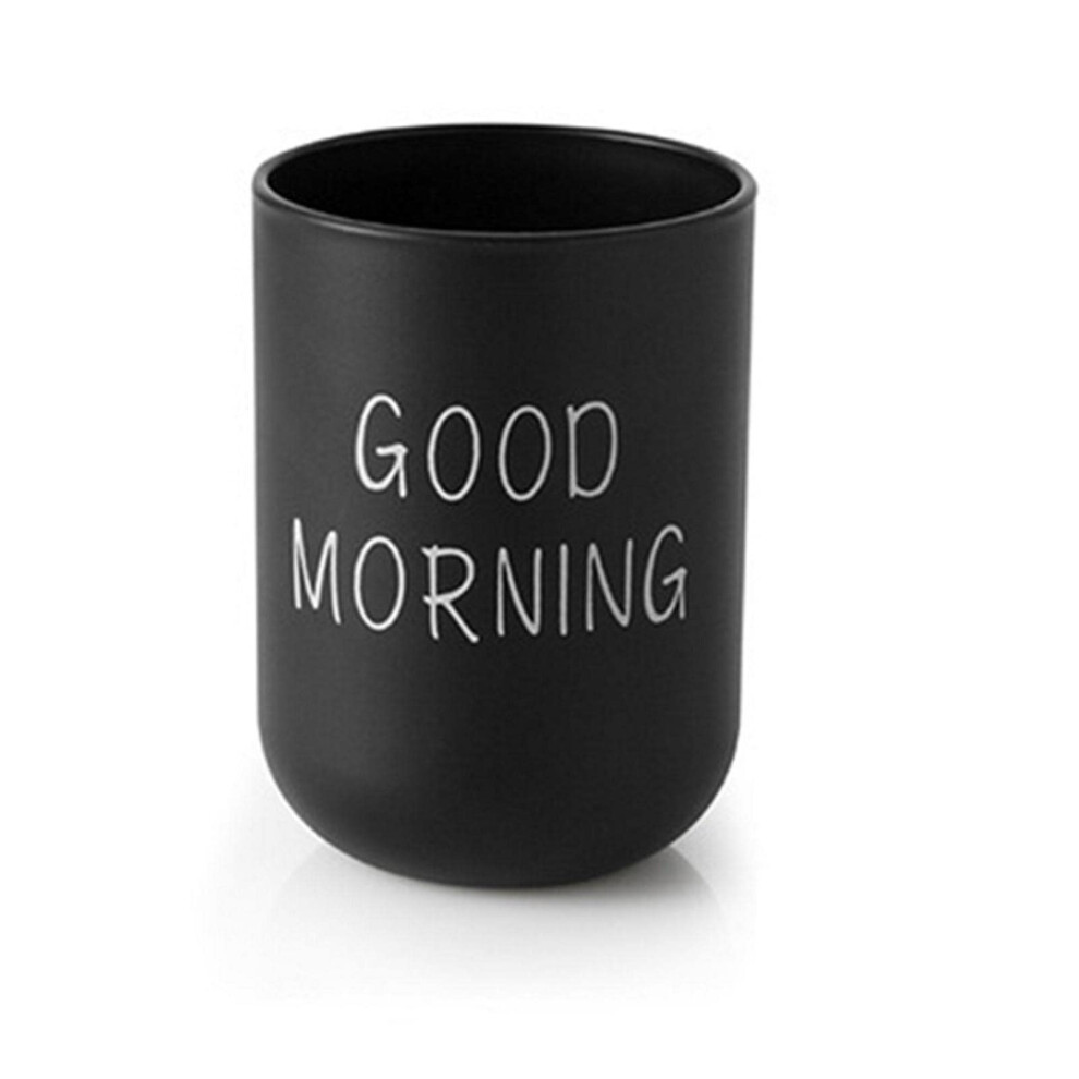 Toothbrush Cup Plastic Tumbler Holder, Unbreakable Lightweight Reusable, Black, For Home Travel Counter Organizer