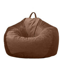 Bean Bag Chair Cover No Filler Washable Velvet Medium Brown