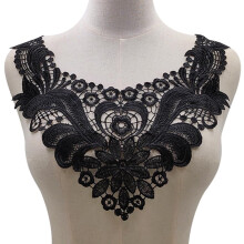 Embroidery False Collar Black Crochet Lace Insert Collar for DIY Craft Stage Costume Headwear