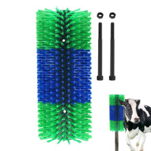 Double screw brush, farm animal care tool, animal hair brush, animal hair massager, coat care brush, mule cleaning brush green