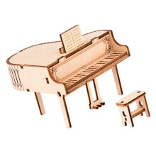 1 Set DIY Wooden Puzzle Music Box Piano Model Craft Toy Promotes Creativity and Imagination and Material Montessori for Boys