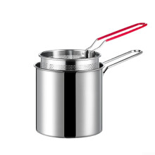 Mini Deep Fryer Pot 304 Stainless Steel Construction For Efficient Oil Usage Long Handle Multi Purpose Cooking Design