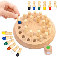 Juegos de memoria de madera artesanales, juegos de mesa familiares atemporales, juguetes educativos para el entretenimiento de todas las edades,
