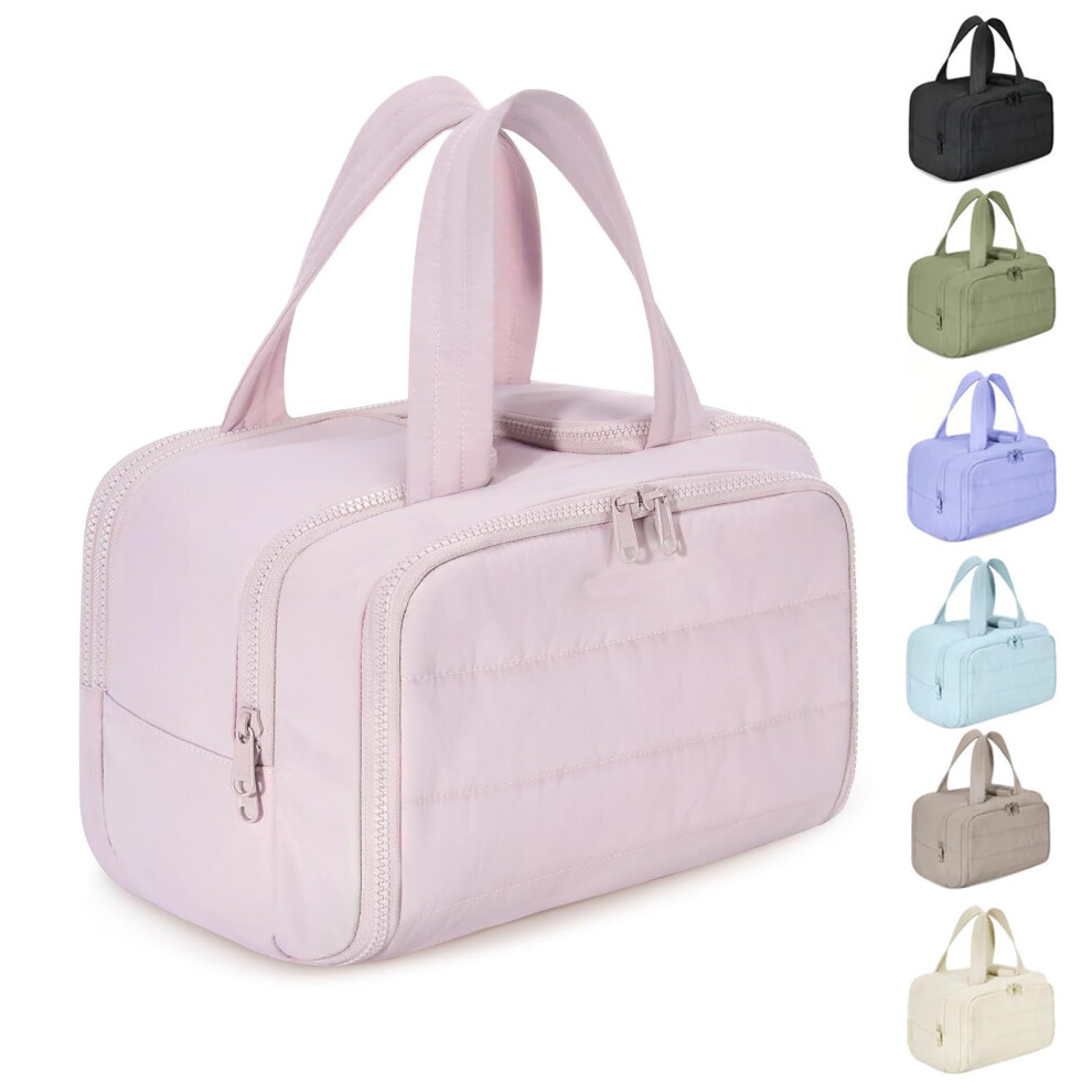 Travel Toiletry Bag for Women Standing Makeup Bag Large Capacity WideOpen Travel Cosmetic Bag 4In1 MultiFunctional