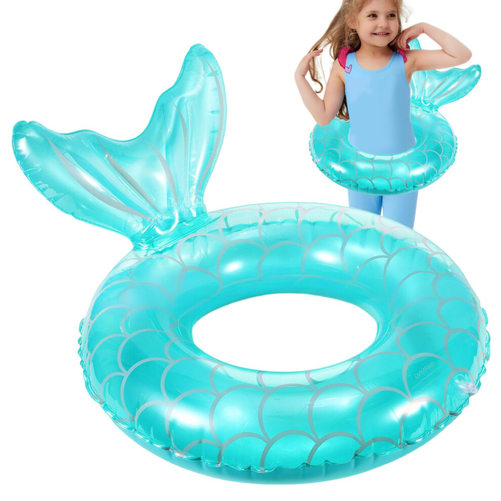 Mermaid Swimming Fin, Toddler Swimming Aid, Inflatable Bath Accessories for Babies and Toddlers with Mermaid Design for Paddling Pool, Blue