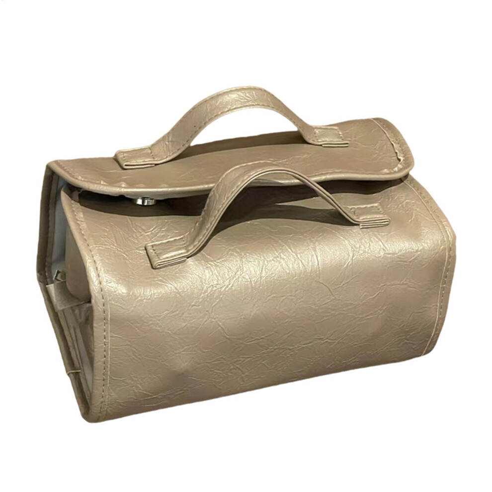 Gray Portable Makeup Organizer | Waterproof Rollup Cosmetic Bag 4In1 Travel Organizer, Compartment Toiletry Bag