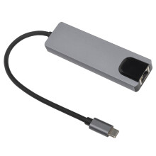 5-in-1-USB-C-Hub-Dockingstation, Gigabit-Ethernet-HDMI-Adapter, 4K-HD-Ausgang, superschnelle USB-3.0-Anschlüsse mit PD-Ladefunktion, kompatibel mit