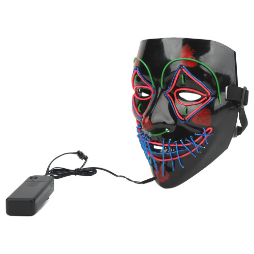 Λαμπερή μάσκα για το Halloween με φώτα LED, τρομακτικό σχέδιο κρανίου, τρεις 1