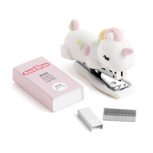 Kids Mini Soft Rubber Stapler with 400 No.10 Staples, Fun and Compact Design, Original School Gift, Cute Stationery for Boys, Girls and Daily Use