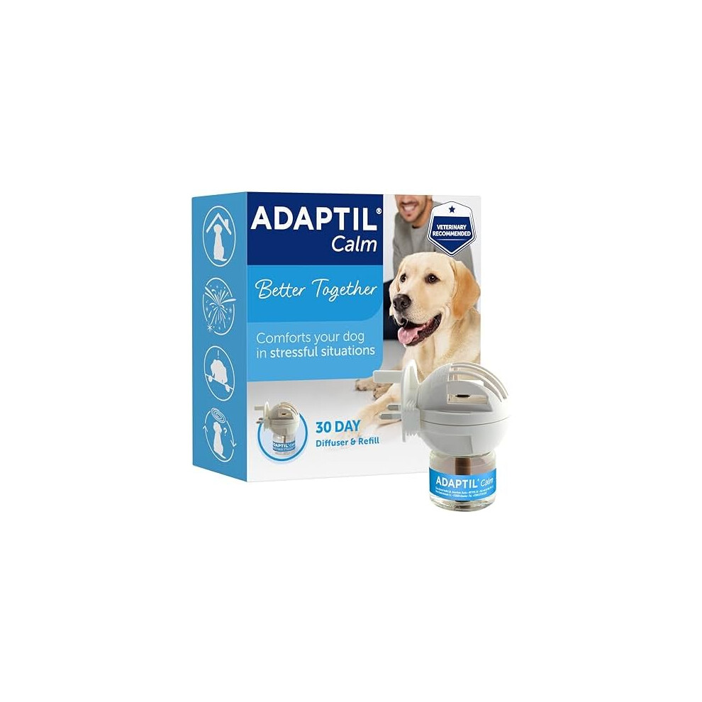 Adaptil Calm Home Diffuser For Dogs With 30 Day Refill, Adaptil Dog Calming Plug In Pheromone Diffuser To Help Reduce Anxiety And Stress In Pet Dogs