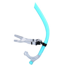 Adult Snorkel Soft Snorkel Tube For Swimmers, Training Headstrap Support, Open Water And Pool Use Cyan Blue