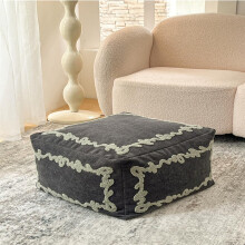 Fabric Bean Bag Pouffe Green Large 45x30cm Footstool With Filling Included For Home Living Or Bedroom Foot Rest