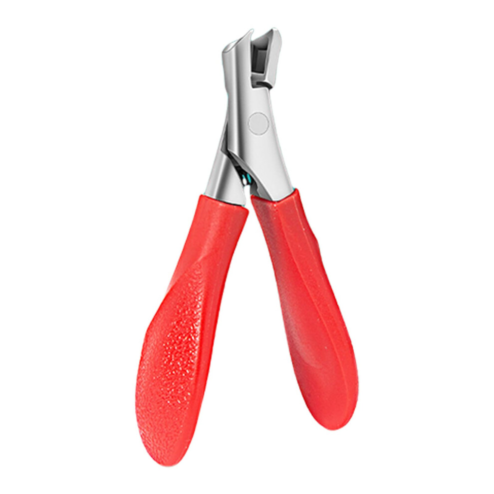 Red Ergonomic Nails Clippers For Seniors Long Handle Thick Toenails Precision Trimmer Heavy Duty