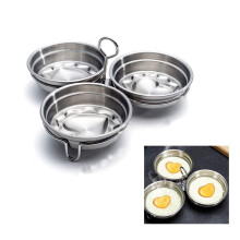 Stainless Steel Egg Poacher 3Cup Nonstick Egg Steamer With Rack For Microwave And Stovetop Heart Shape