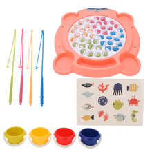 Brinquedo de pesca giratório elétrico para crianças, brinquedo educativo interativo com design magnético para exploração sensorial, três