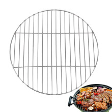 Round stainless steel grill plate, portable for garden, camping, 38 cm