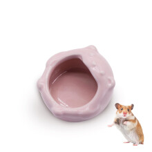 Small Ceramic Pet Hamster Bowl AntiFlipping EasyClean Animal Food and Water Pink For Hamsters Rabbits Hedgehogs Parrots