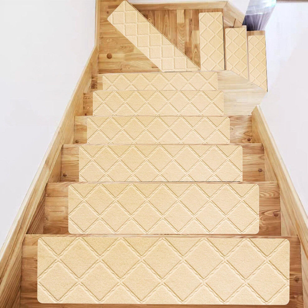 Stair Mats For Wooden Stairs Antislip Felt Selfadhesive Step Carpet Mats 20.3X76 Cm 5 Pieces For Step Protection 9001264302689