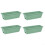 Plastic Window Flower Plant Boxes 4Pack Rectangular Design Drainage Holes Trays Light Green Windowsills And Balconies 1