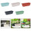 Plastic Window Flower Plant Boxes 4Pack Rectangular Design Drainage Holes Trays Light Green Windowsills And Balconies 4