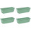 Plastic Window Flower Plant Boxes 4Pack Rectangular Design Drainage Holes Trays Light Green Windowsills And Balconies 3