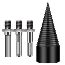 Firewood Drill Bit, Steel Log Splitting Drill Bit, 50Mm Detachable Accessories, Walnut Oak Wood, Home Farm Camping