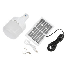 Ampoule LED solaire avec panneau, système d'éclairage portable rechargeable, énergie propre et écologique, lampe de secours pour la maison et le