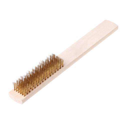 Copper Wire Brass Briste Wood Handle Wire Scratch Brush 208mm