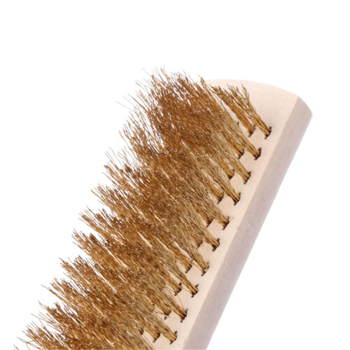 Copper Wire Brass Briste Wood Handle Wire Scratch Brush 208mm 2