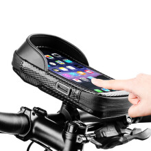 Bolsa para bicicleta com tela sensível ao toque para celulares de 5,5 a 6,5 polegadas, capa impermeável para celular com viseira reforçada e alta