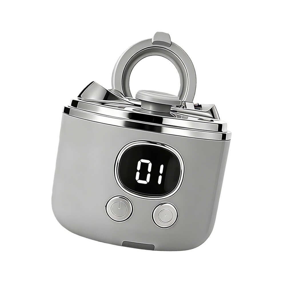 Gray Quiet Operation Electric Nail Clippers Featuring Magnifier