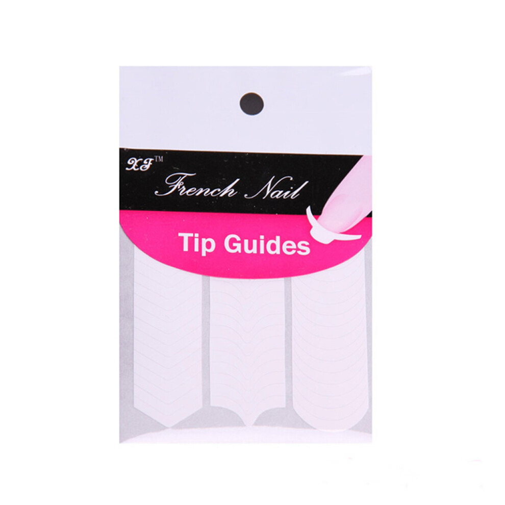 1 Sheet Nail Art Stencils French Tip Guides Stickers Form-White