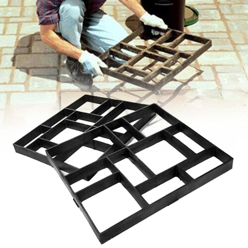 Garden DIY Plastic Driving Way Paving Mould Step Stone-Black 2