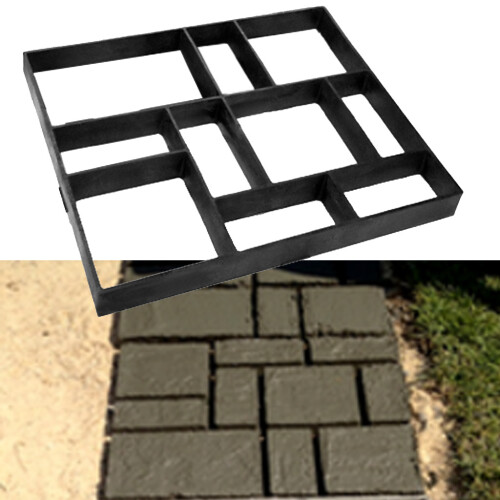 Garden DIY Plastic Driving Way Paving Mould Step Stone-Black 1