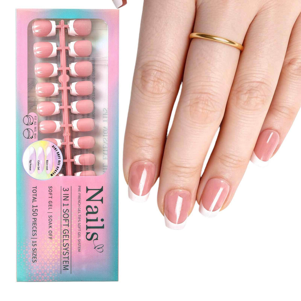 1Set Solid Color Coated Press On Nail Highly Gloss Long-YS10