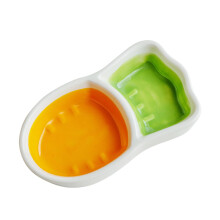 Ceramic Food Bowl for Small Pets Green 11.5x6.5x3 CM Durable Dish for Hamsters Rabbits Cats