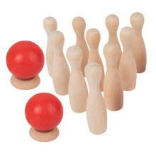 Traditional Wooden Tabletop Bowling With Pins Educational Indoor Outdoor Safe Smooth Surface Interactive Family Game
